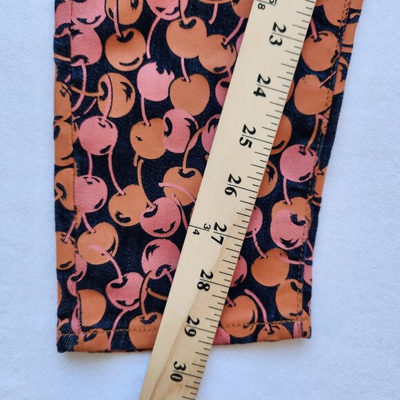 Mother Denim Jeans Leggings The Looker Cherry Pickin Garden Girl Fruit Market - Picture 13 of 13